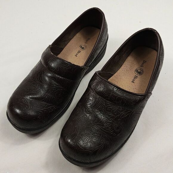 Women's DUCK HEAD Becky Floral Leather Slip-On Comfort Clogs US Size 7.5 - Picture 5 of 8